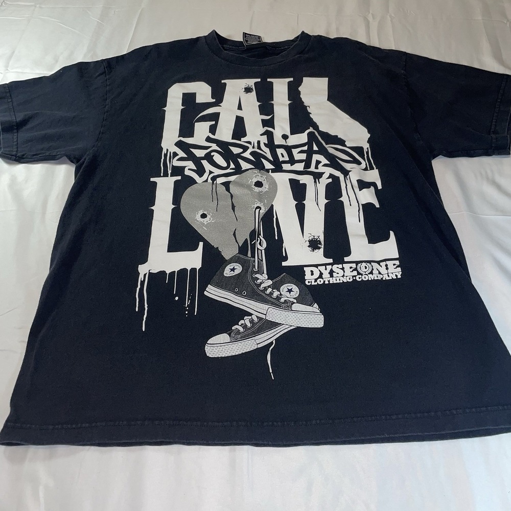 Dyse One California Love Graphic T-Shirt Black Mens XL Streetwear Graffiti Tee